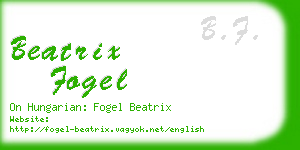 beatrix fogel business card